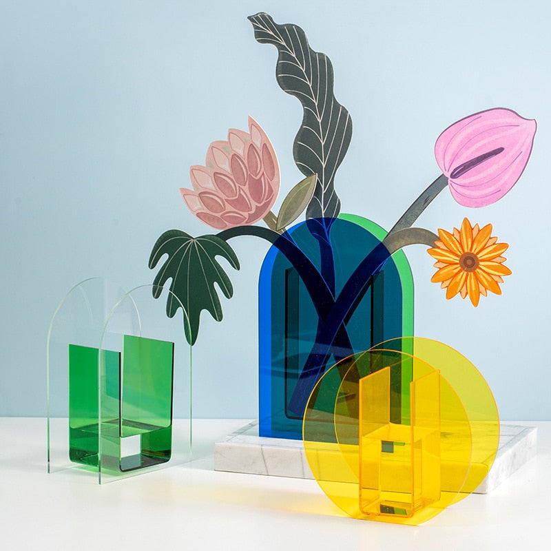 AcriPot - Modern Abstract Acrylic Art Nordic Floral Vases