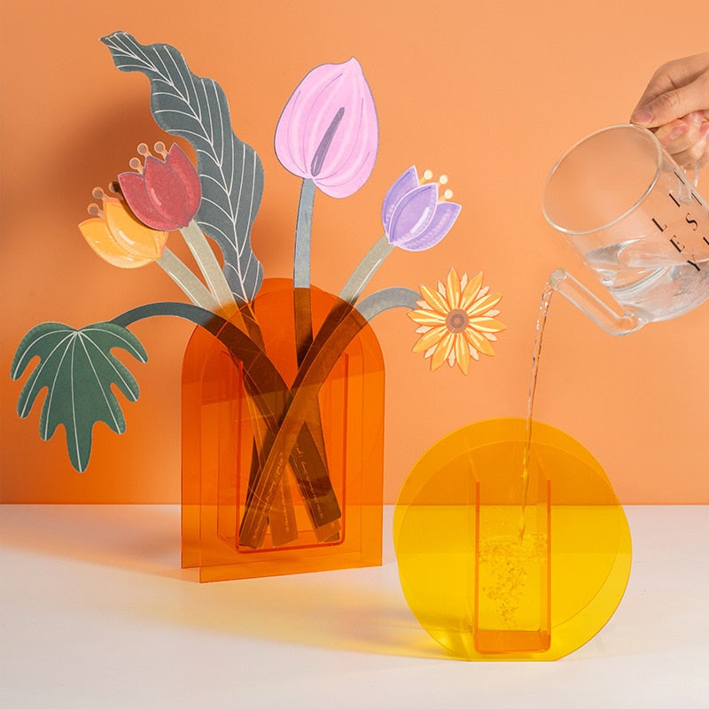 AcriPot - Modern Abstract Acrylic Art Nordic Floral Vases