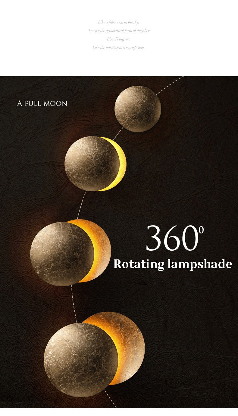 Gold Veil - Nordic Modern Creativity Bedroom Eclipse LED Art Wall Sconce Lamp
