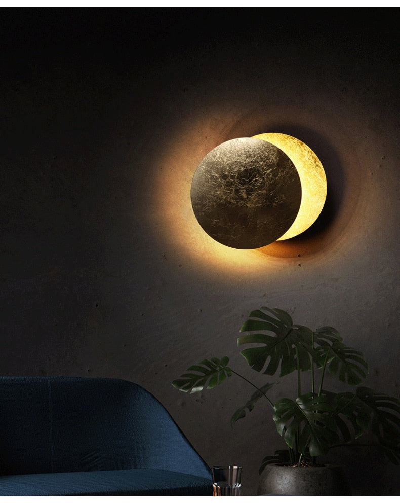 Gold Veil - Nordic Modern Creativity Bedroom Eclipse LED Art Wall Sconce Lamp