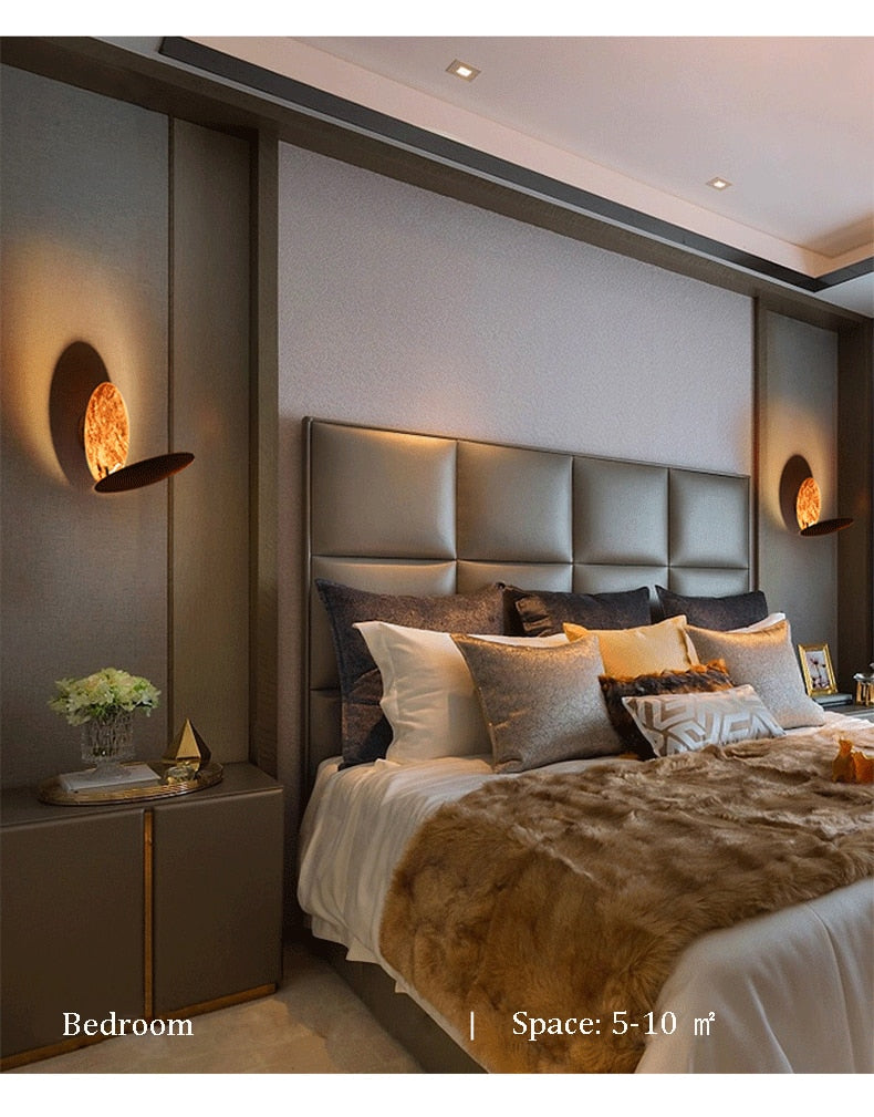 Gold Veil - Nordic Modern Creativity Bedroom Eclipse LED Art Wall Sconce Lamp