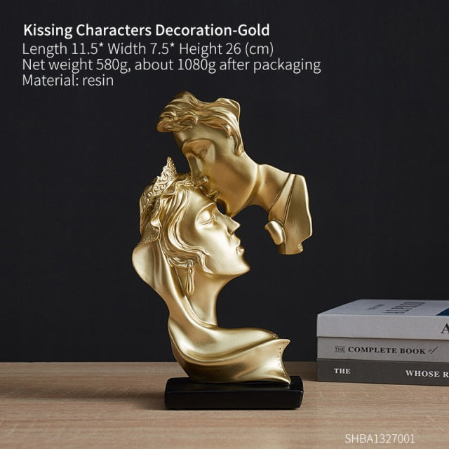 GoldKiss - Sculpture Exquisite Resin Couple Gift Creative Statue