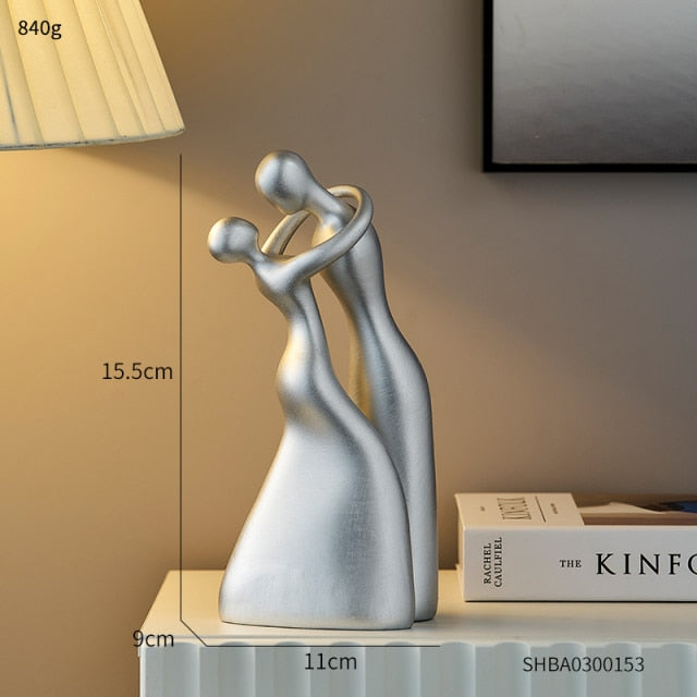 Cuddle Me - Nordic Abstract Embrace Couple Sculpture