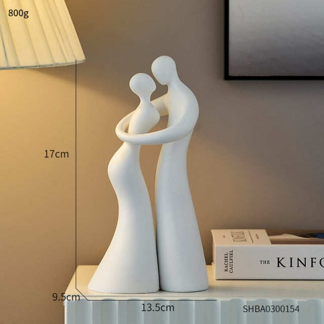 Cuddle Me - Nordic Abstract Embrace Couple Sculpture