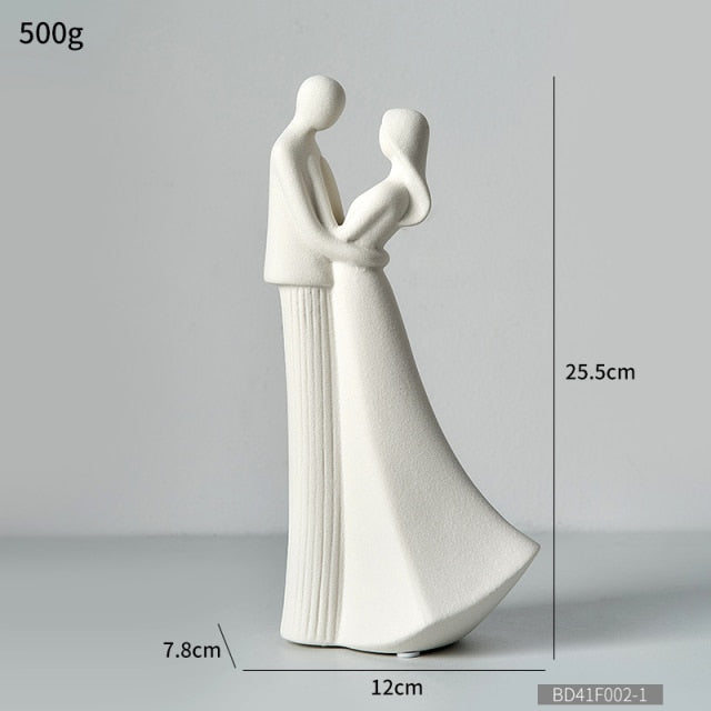 Cuddle Me - Nordic Abstract Embrace Couple Sculpture