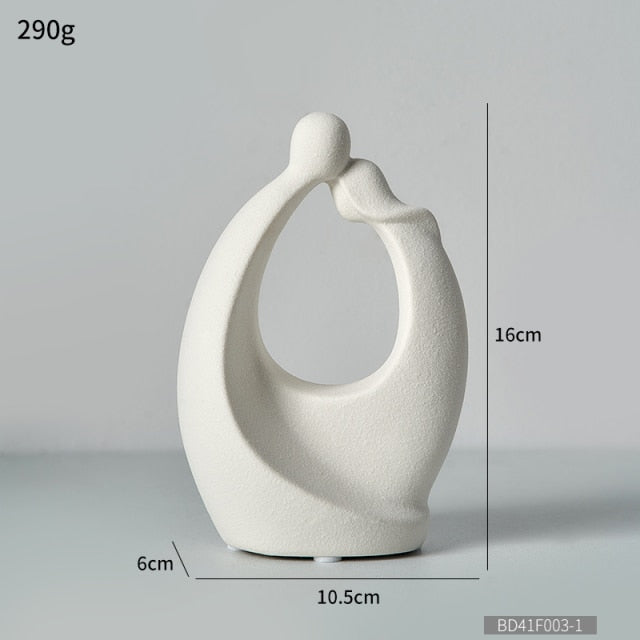 Cuddle Me - Nordic Abstract Embrace Couple Sculpture