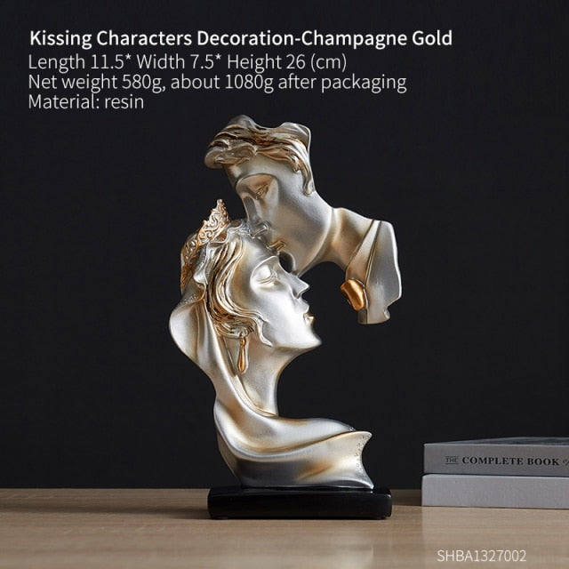 GoldKiss - Sculpture Exquisite Resin Couple Gift Creative Statue