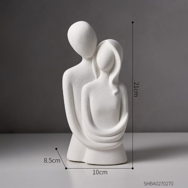 Cuddle Me - Nordic Abstract Embrace Couple Sculpture